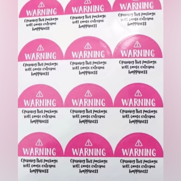 120 “Warning -Opening this package…” BLACK 1.5” Stickers - Picture 2 of 2